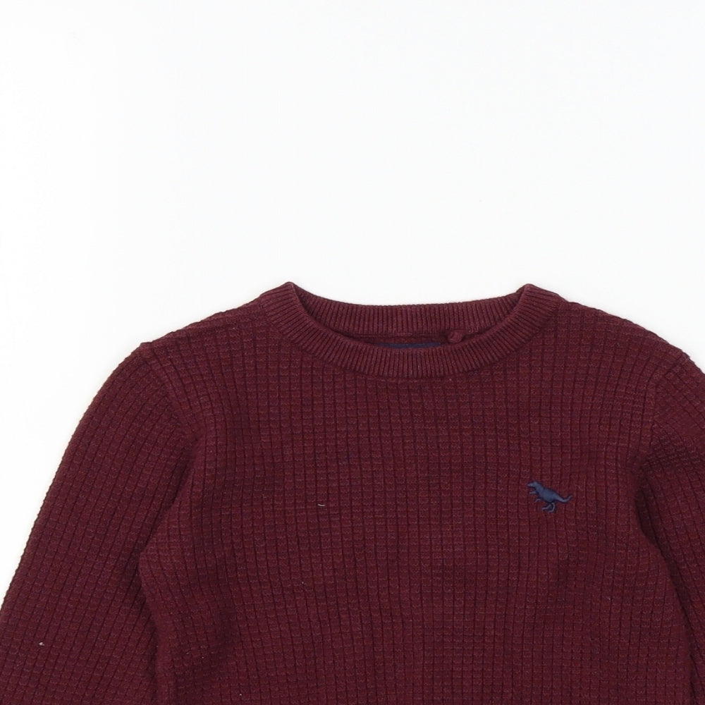 NEXT Boys Purple Colourblock  Pullover Jumper Size 2 Years