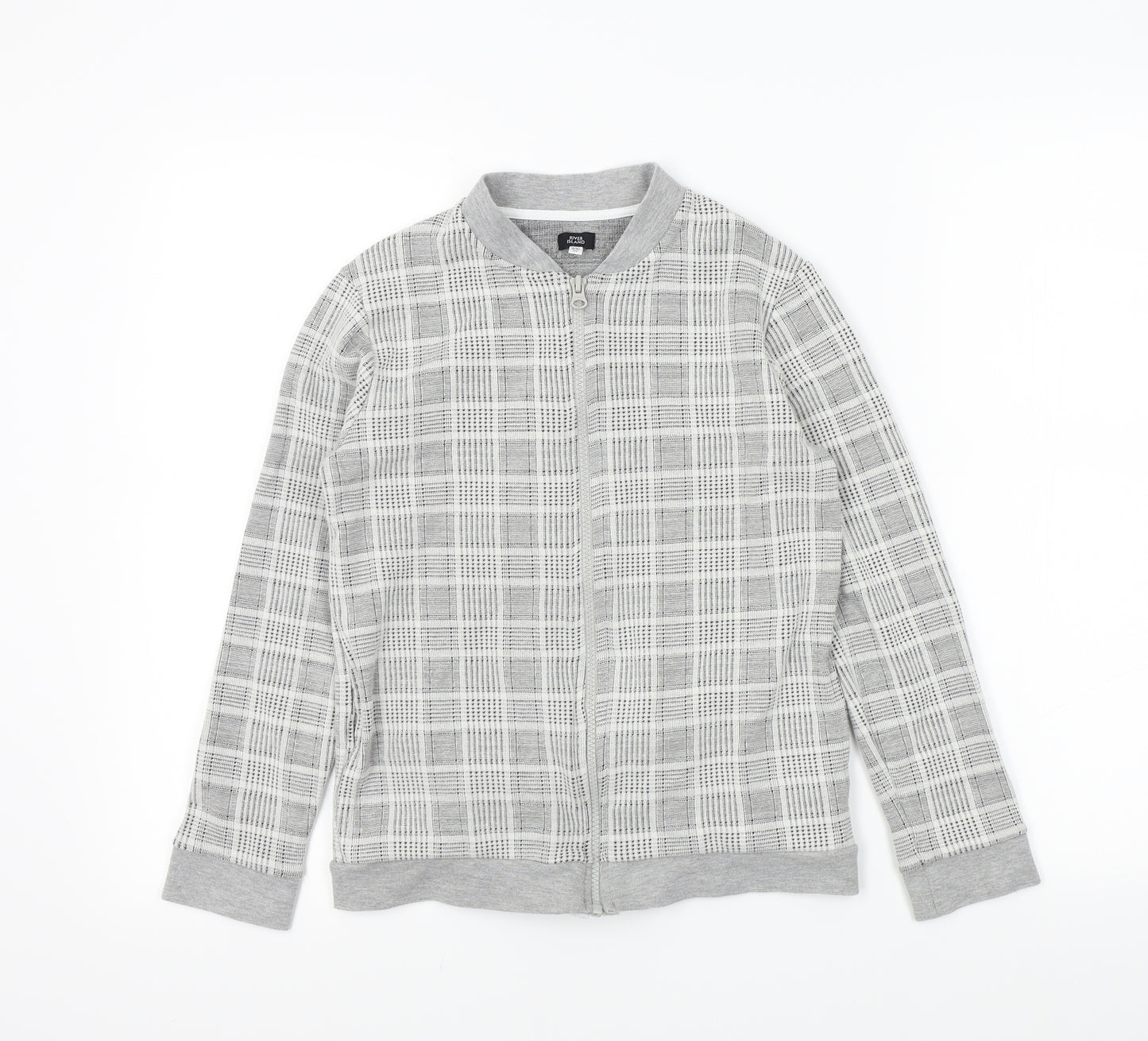 River Island Boys Grey Colourblock  Full Zip Jumper Size 10 Years