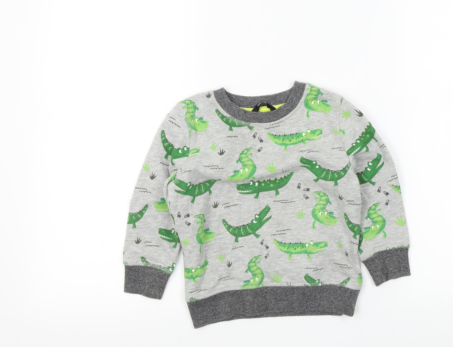 George Boys Grey Colourblock  Pullover Jumper Size 2-3 Years