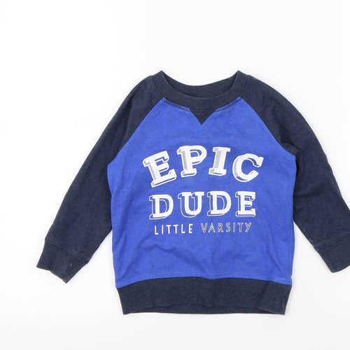 George Boys Blue Colourblock  Pullover Jumper Size 2-3 Years