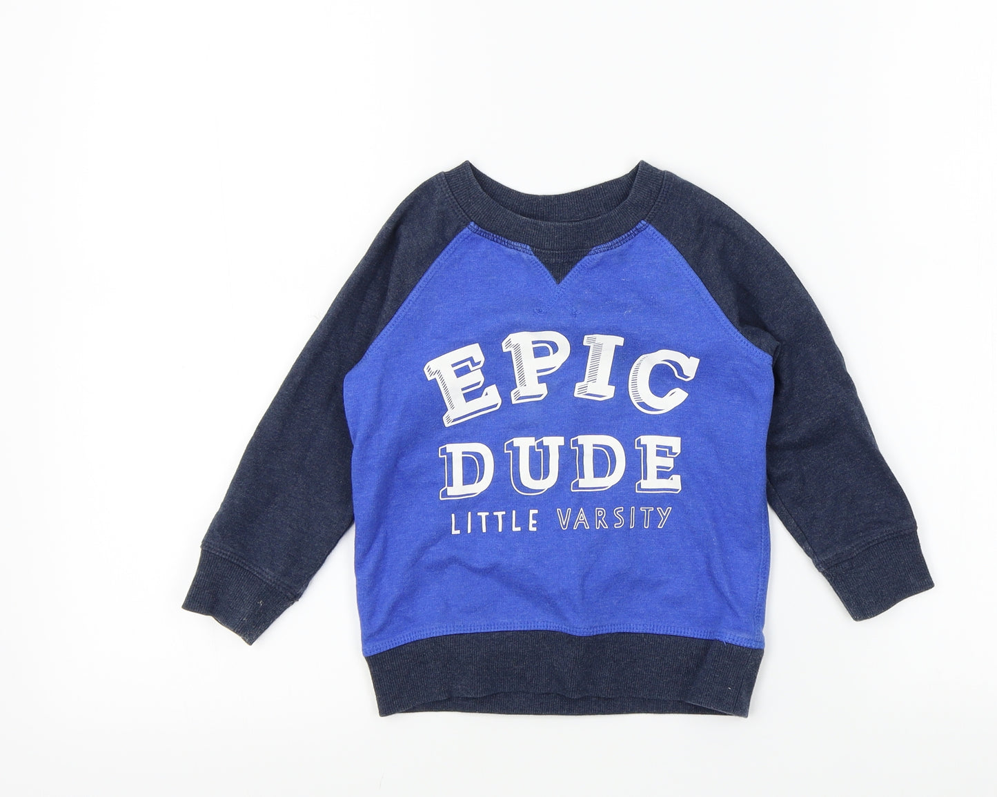 George Boys Blue Colourblock  Pullover Jumper Size 2-3 Years