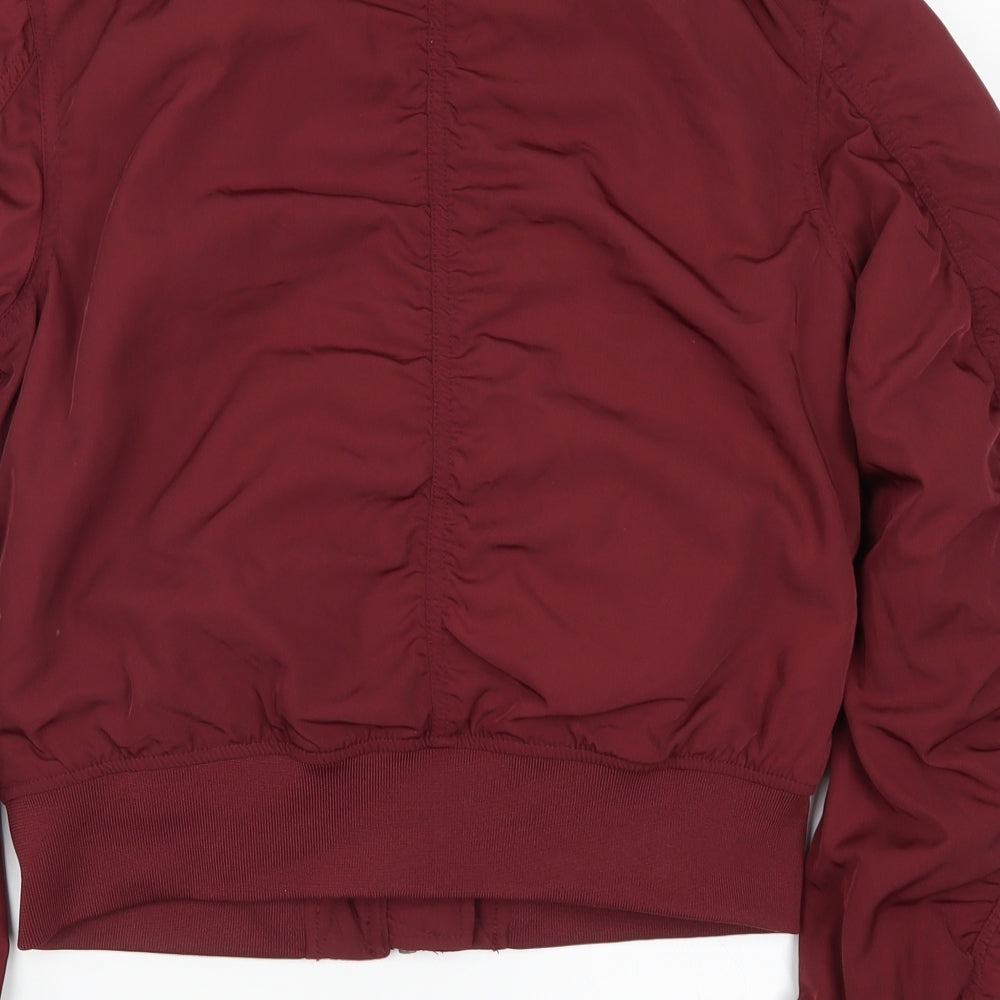 H&M Womens Red   Bomber Jacket Jacket Size 8