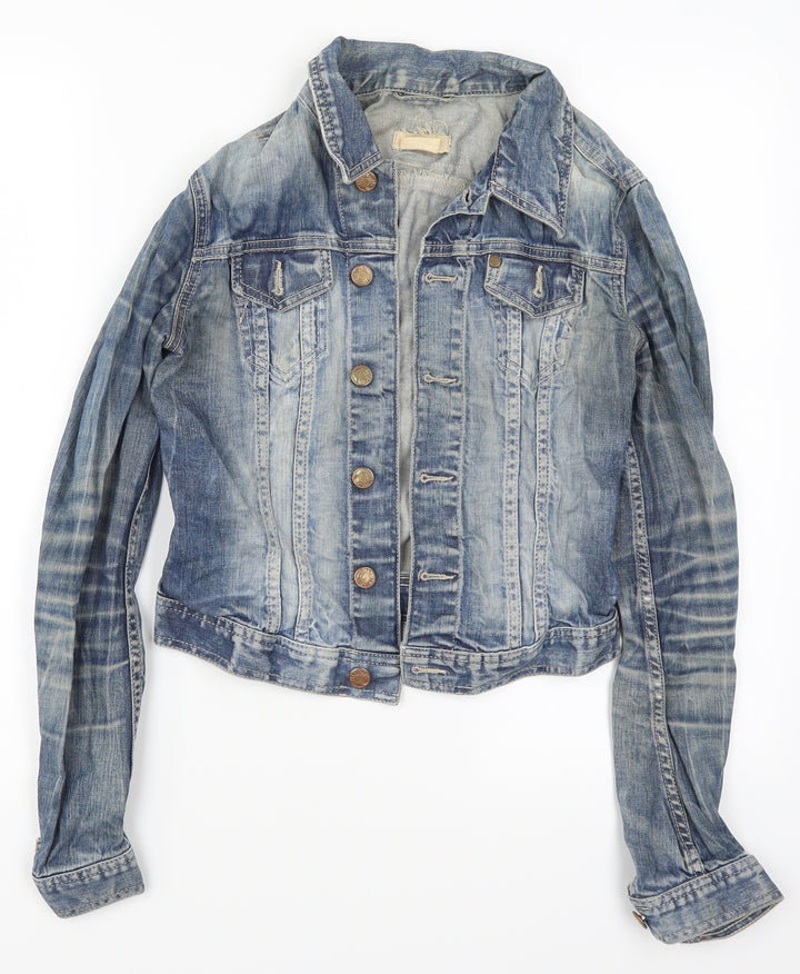 & Womens Blue Denim Jacket Size 6
