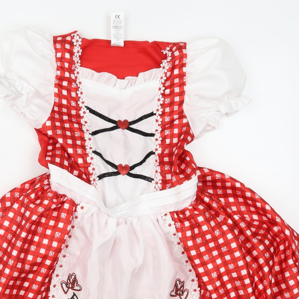 Tesco Girls Red Check  A-Line  Size 7-8 Years  - Little Red Riding Hood
