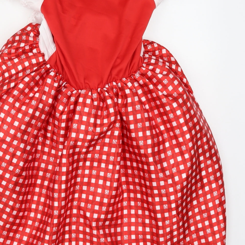 Tesco Girls Red Check  A-Line  Size 7-8 Years  - Little Red Riding Hood
