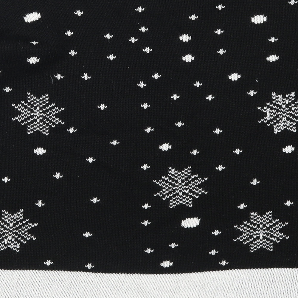 Glamour Womens Black Geometric  Pullover Jumper Size M  - Rudolph