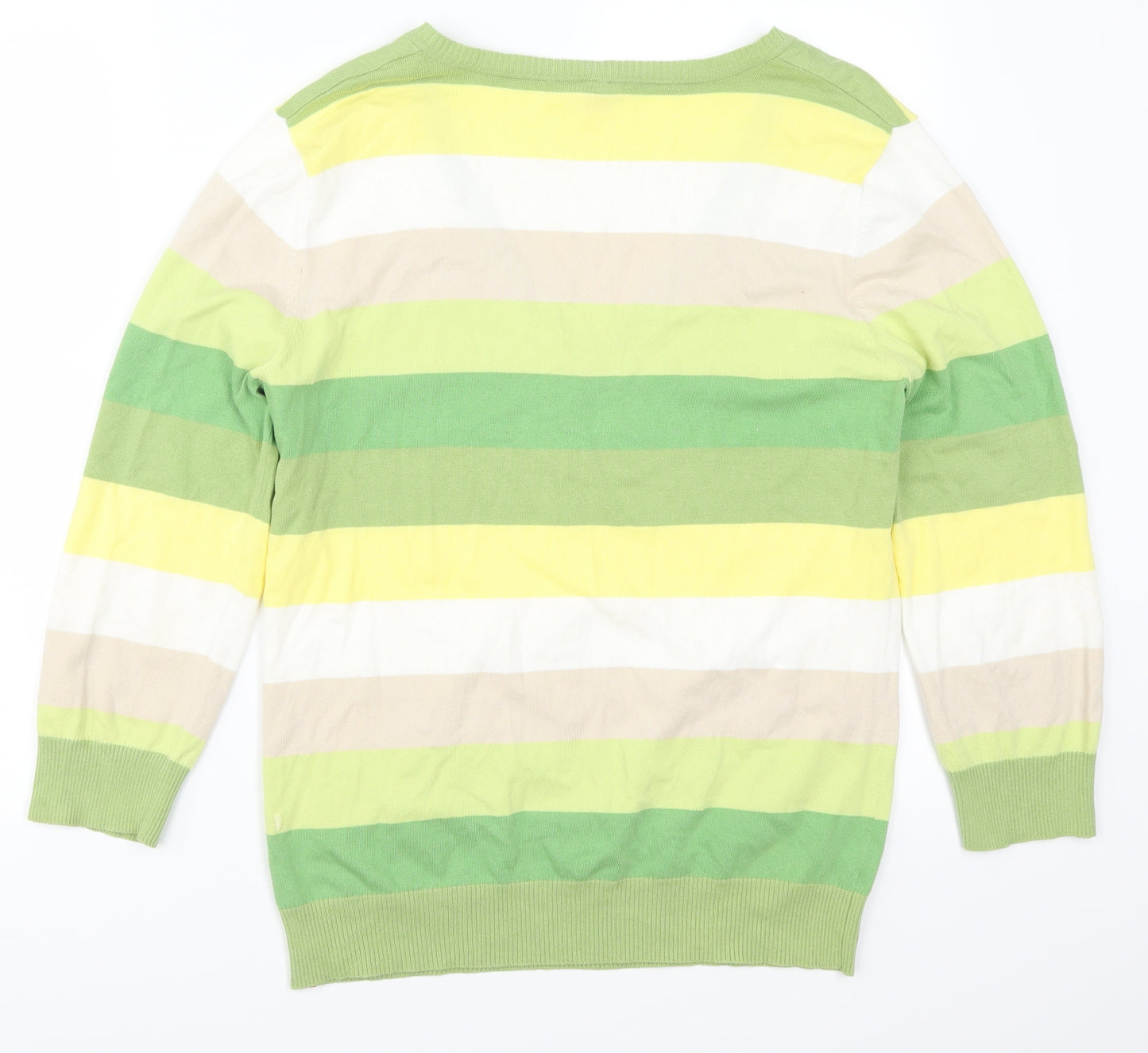 Esprit Womens Green Striped  Pullover Jumper Size XL