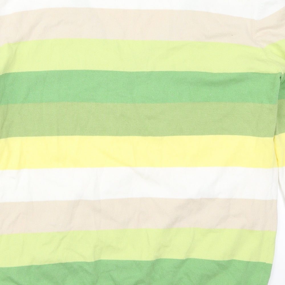 Esprit Womens Green Striped  Pullover Jumper Size XL