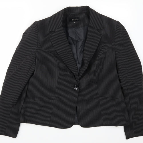 Papaya Womens Black Striped  Jacket Suit Jacket Size 20