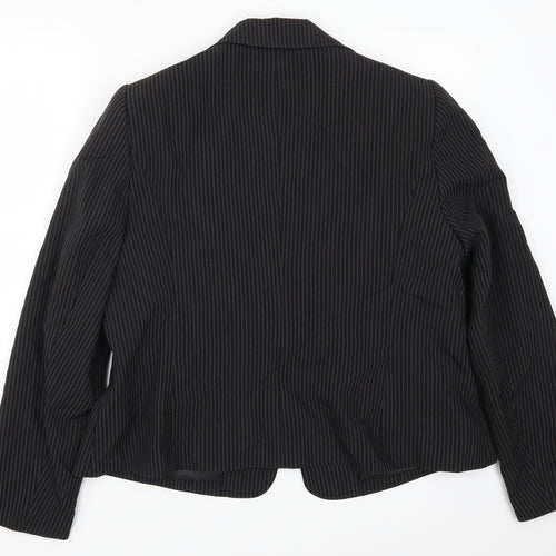 Papaya Womens Black Striped  Jacket Suit Jacket Size 20