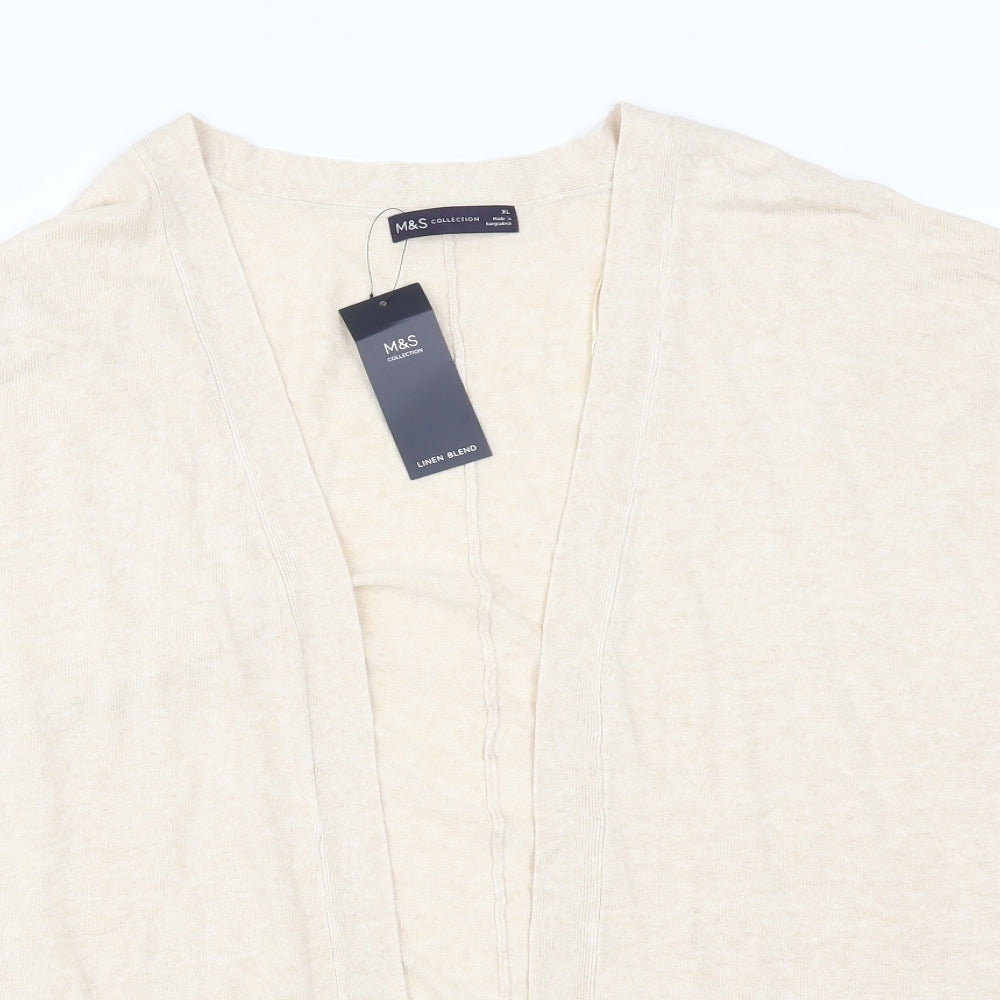 Marks and Spencer Womens Beige   Cardigan Jumper Size XL