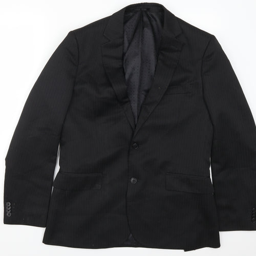 F&F Mens Black Striped  Jacket Suit Jacket Size 38