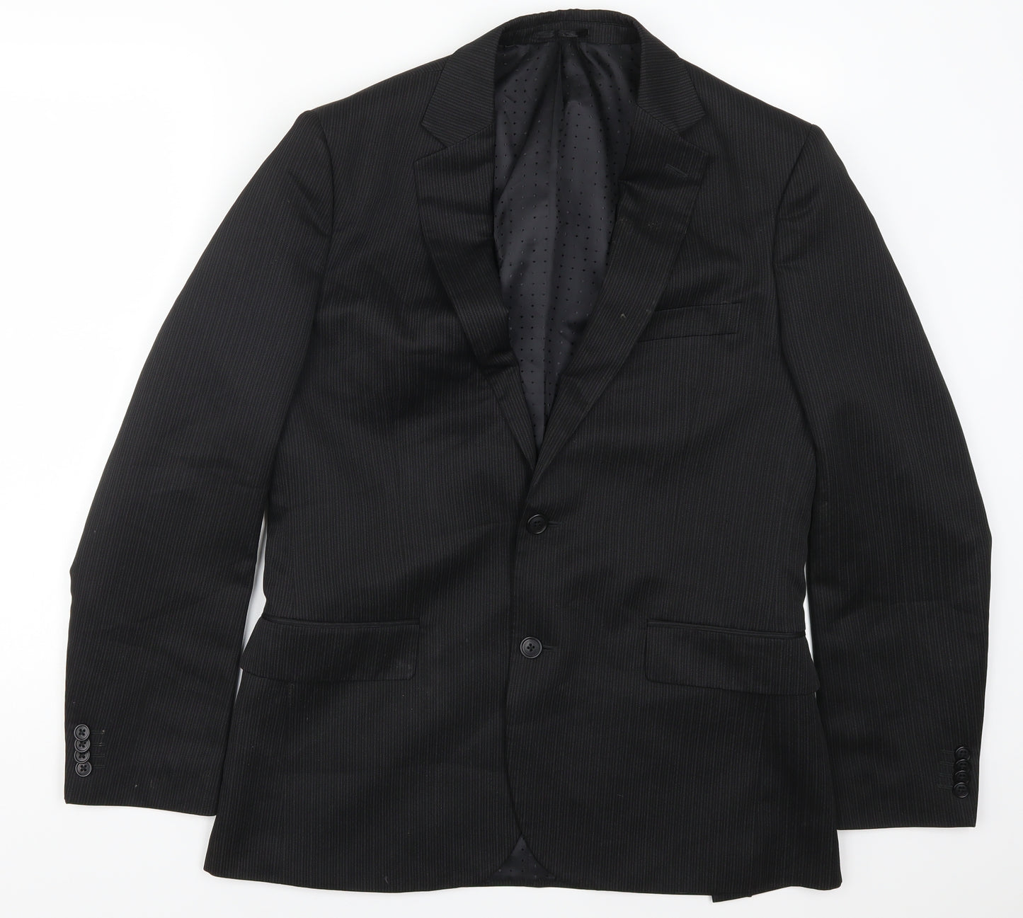 F&F Mens Black Striped  Jacket Suit Jacket Size 38