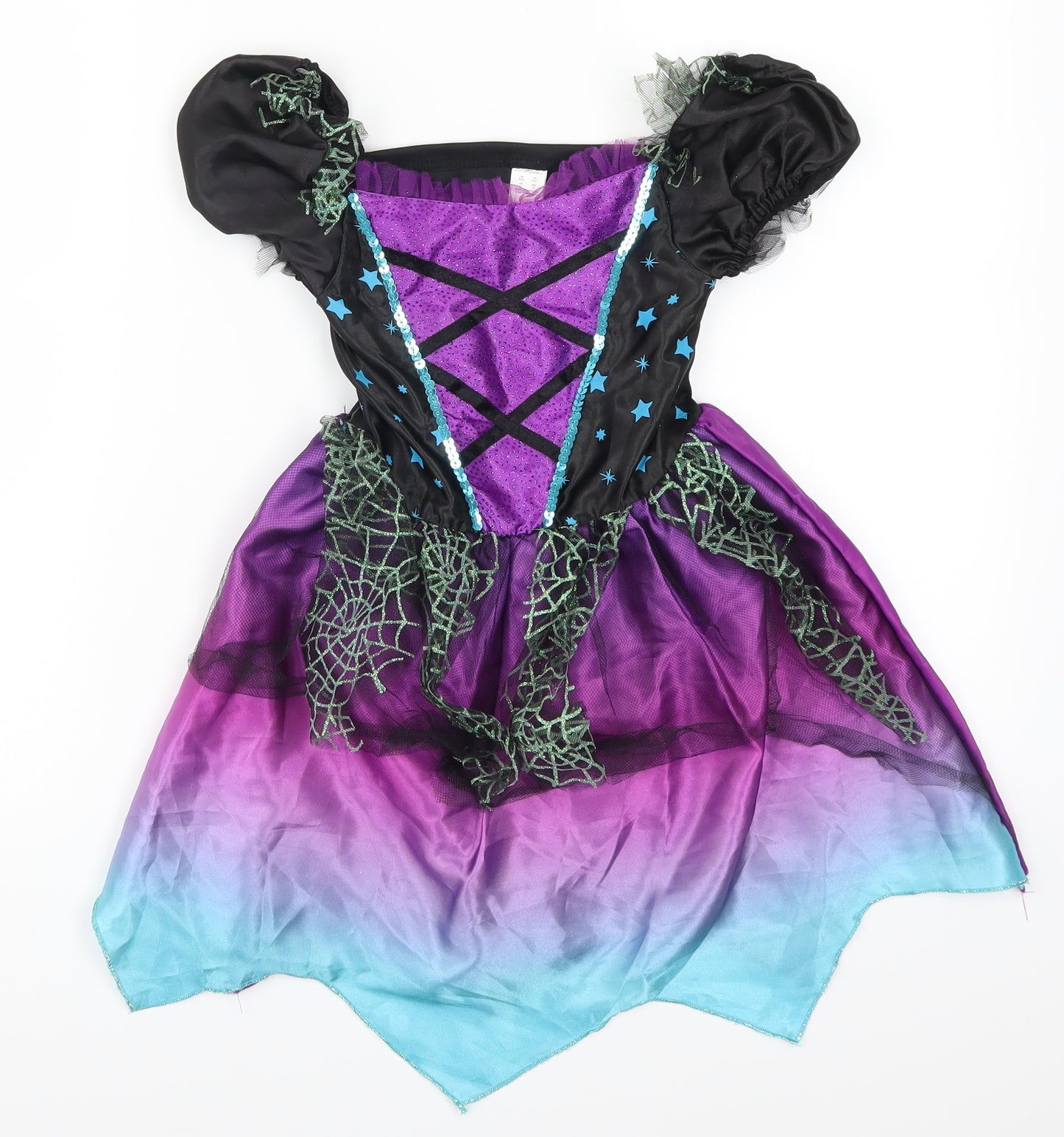 F&F Girls Purple   Skater Dress  Size 5-6 Years  - Witch Costume