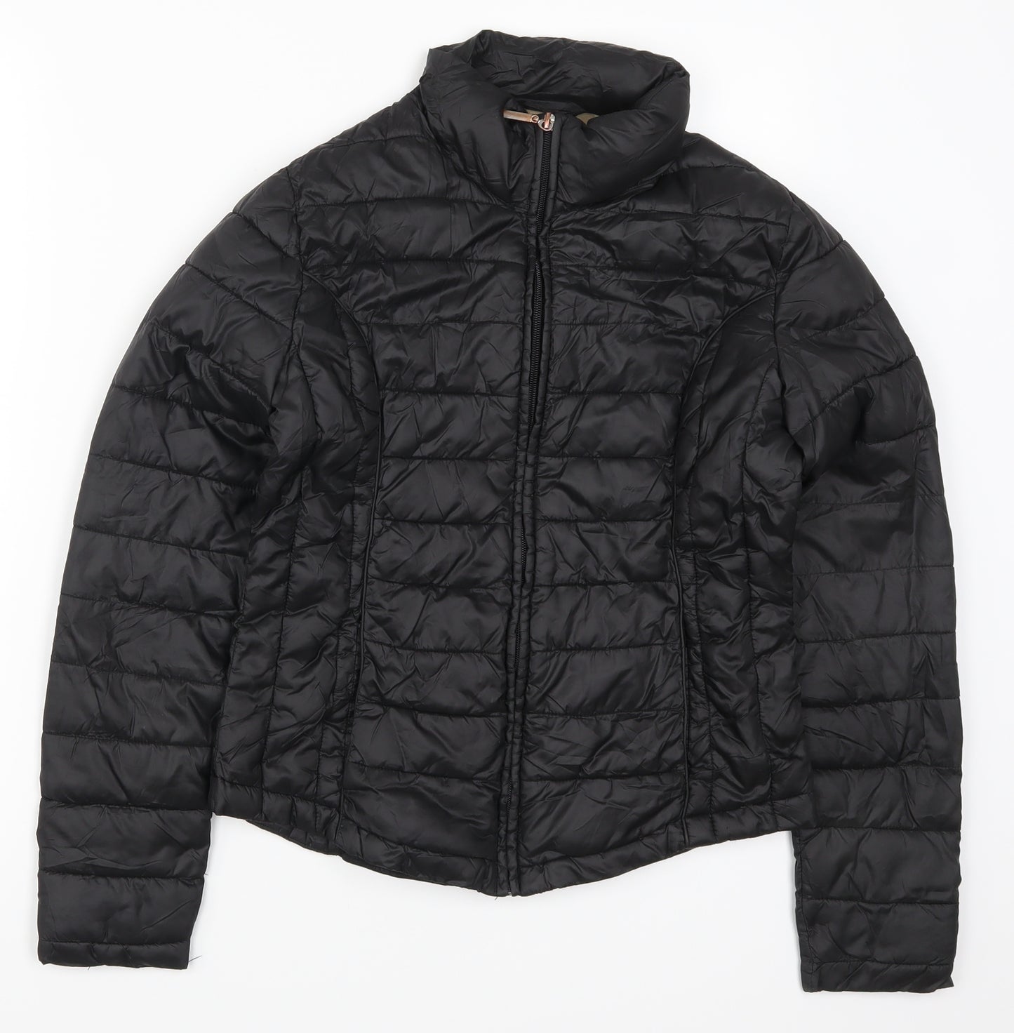 Primark Womens Black   Quilted Coat Size 6