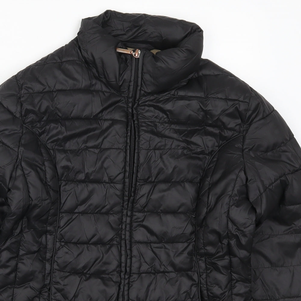 Primark Womens Black   Quilted Coat Size 6