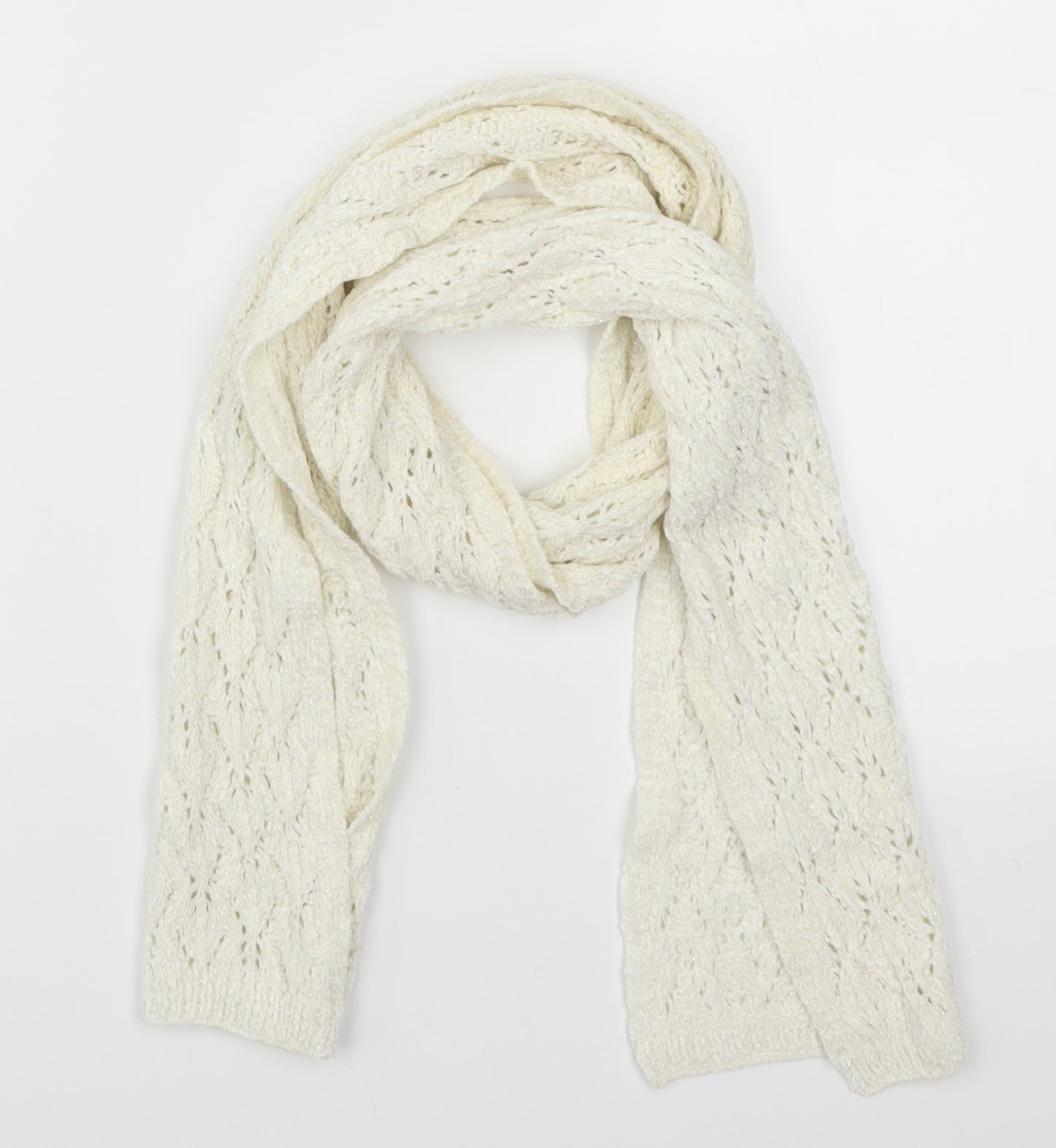 Preworn Womens White    Scarf