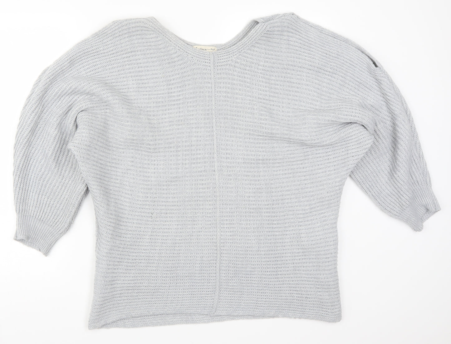 F&F Womens Grey  Knit Pullover Jumper Size 16