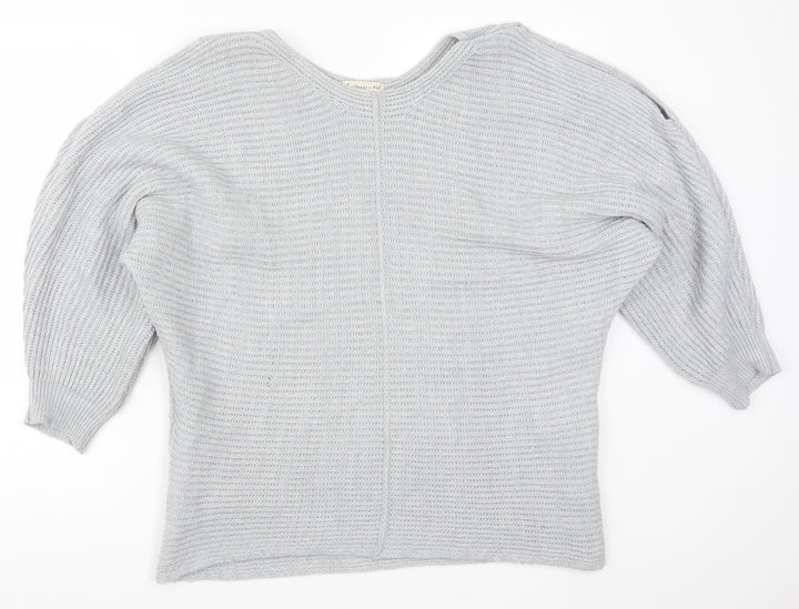 F&F Womens Grey Knit Pullover Jumper Size 16