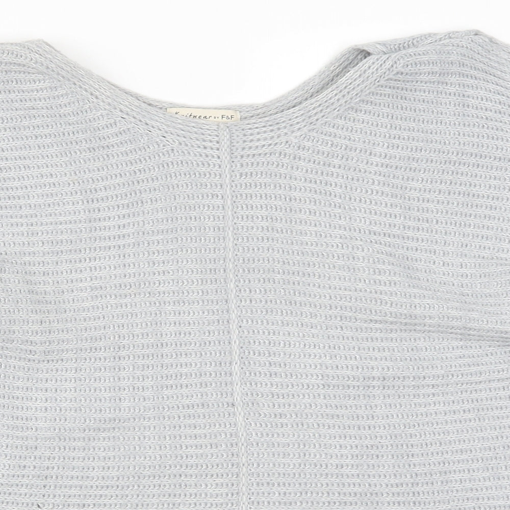 F&F Womens Grey  Knit Pullover Jumper Size 16