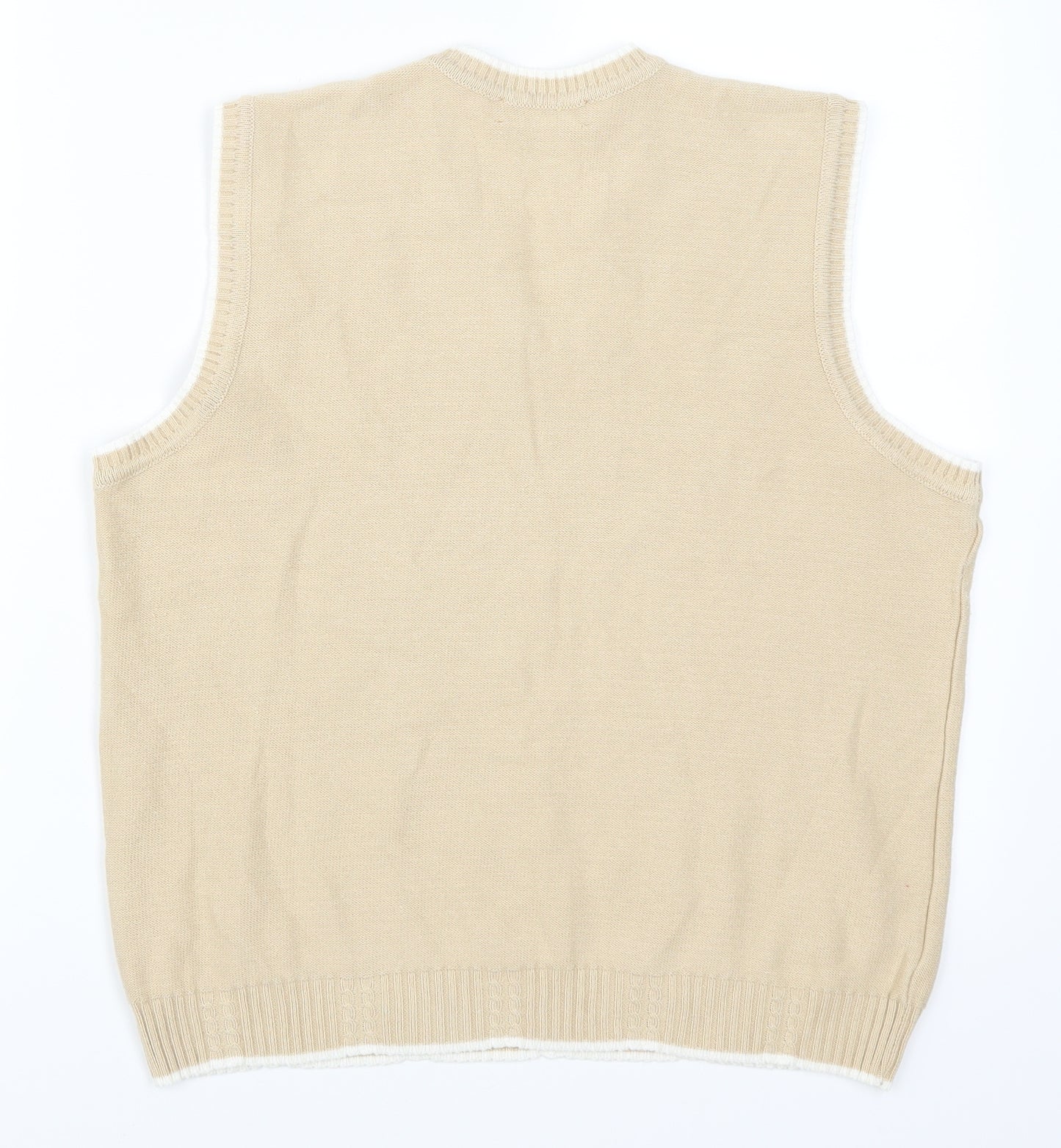 Green Lamb Mens Beige  Knit Vest Jumper Size M