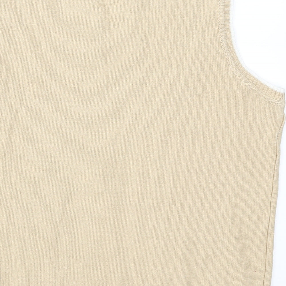 Green Lamb Mens Beige  Knit Vest Jumper Size M