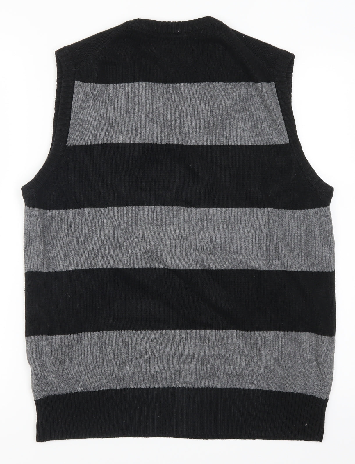 H&M Mens Grey Striped  Vest Jumper Size M