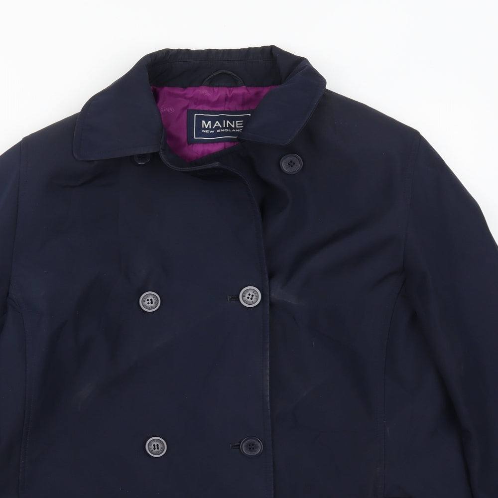 Maine Womens Blue   Pea Coat Coat Size 14
