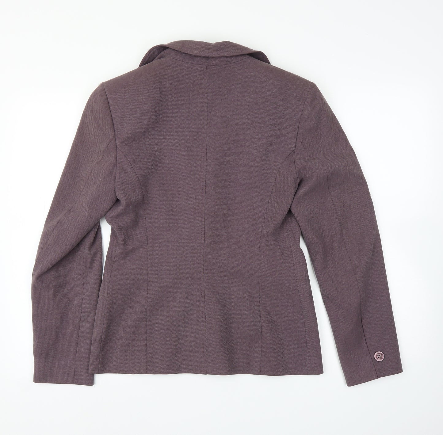 M&S Womens Purple Herringbone  Jacket Suit Jacket Size 10