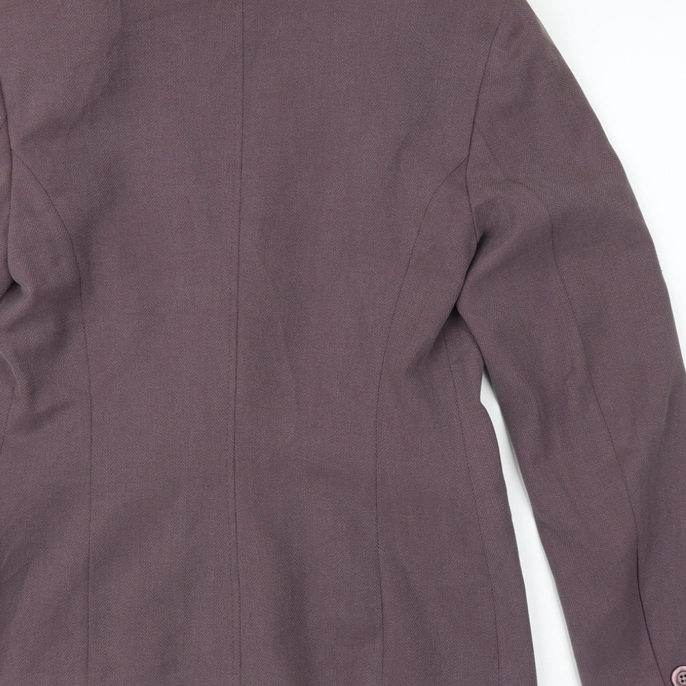 M&S Womens Purple Herringbone  Jacket Suit Jacket Size 10
