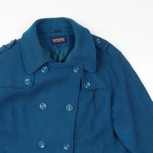 Debenhams Womens Blue   Pea Coat Coat Size 18