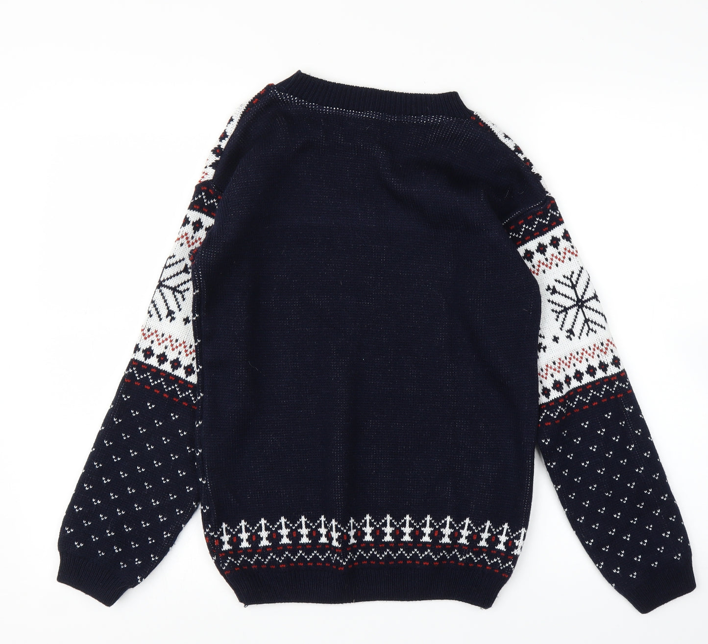 Boohoo Womens Blue Fair Isle  Pullover Jumper Size S  - Christmas