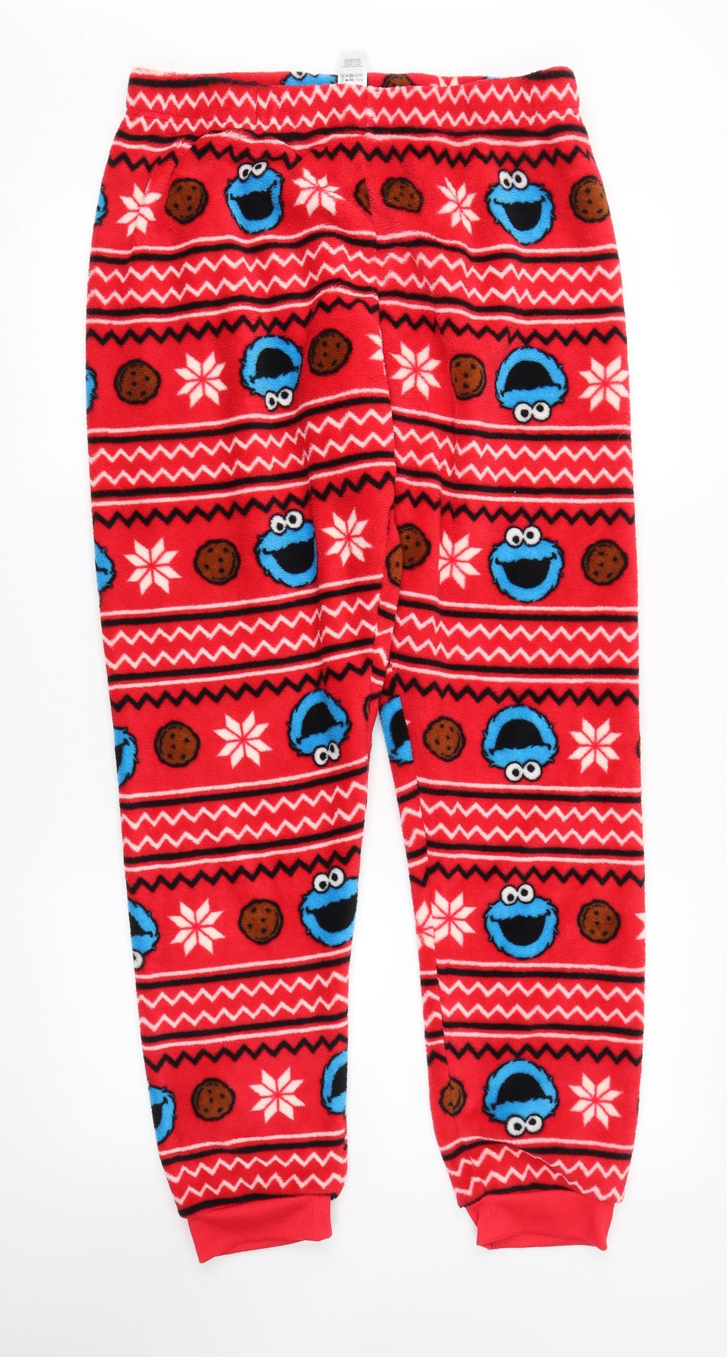 Primark Womens Red Fair Isle  Chemise Pyjama Pants Size L  - Cookie Monster
