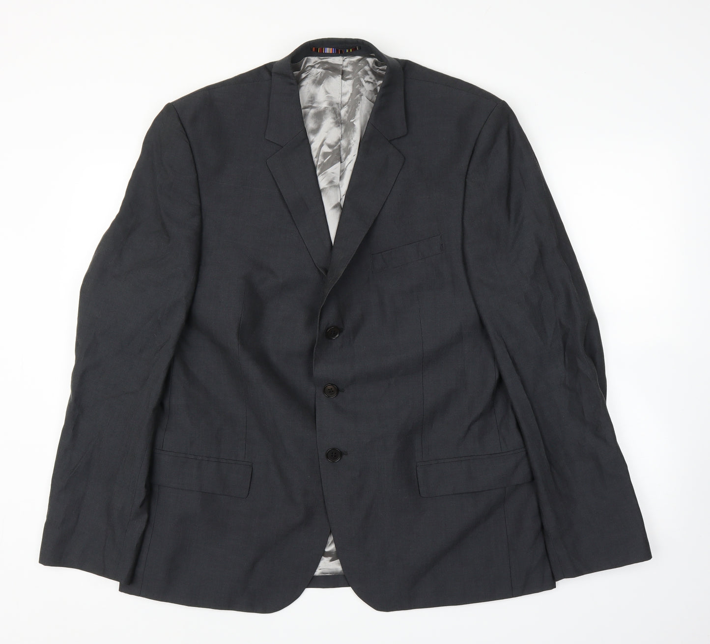 River Island Mens Grey  Rayon Jacket Suit Jacket Size 44