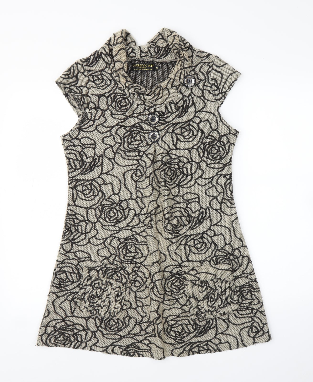 Pussycat London Womens Beige Floral  A-Line  Size M