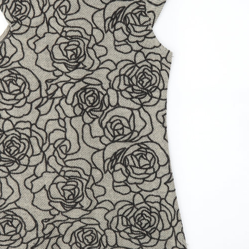 Pussycat London Womens Beige Floral  A-Line  Size M