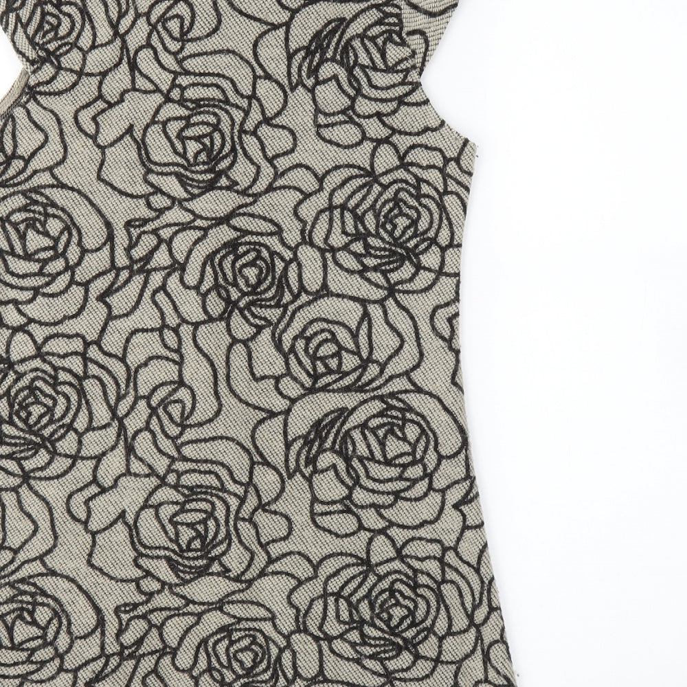 Pussycat London Womens Beige Floral  A-Line  Size M