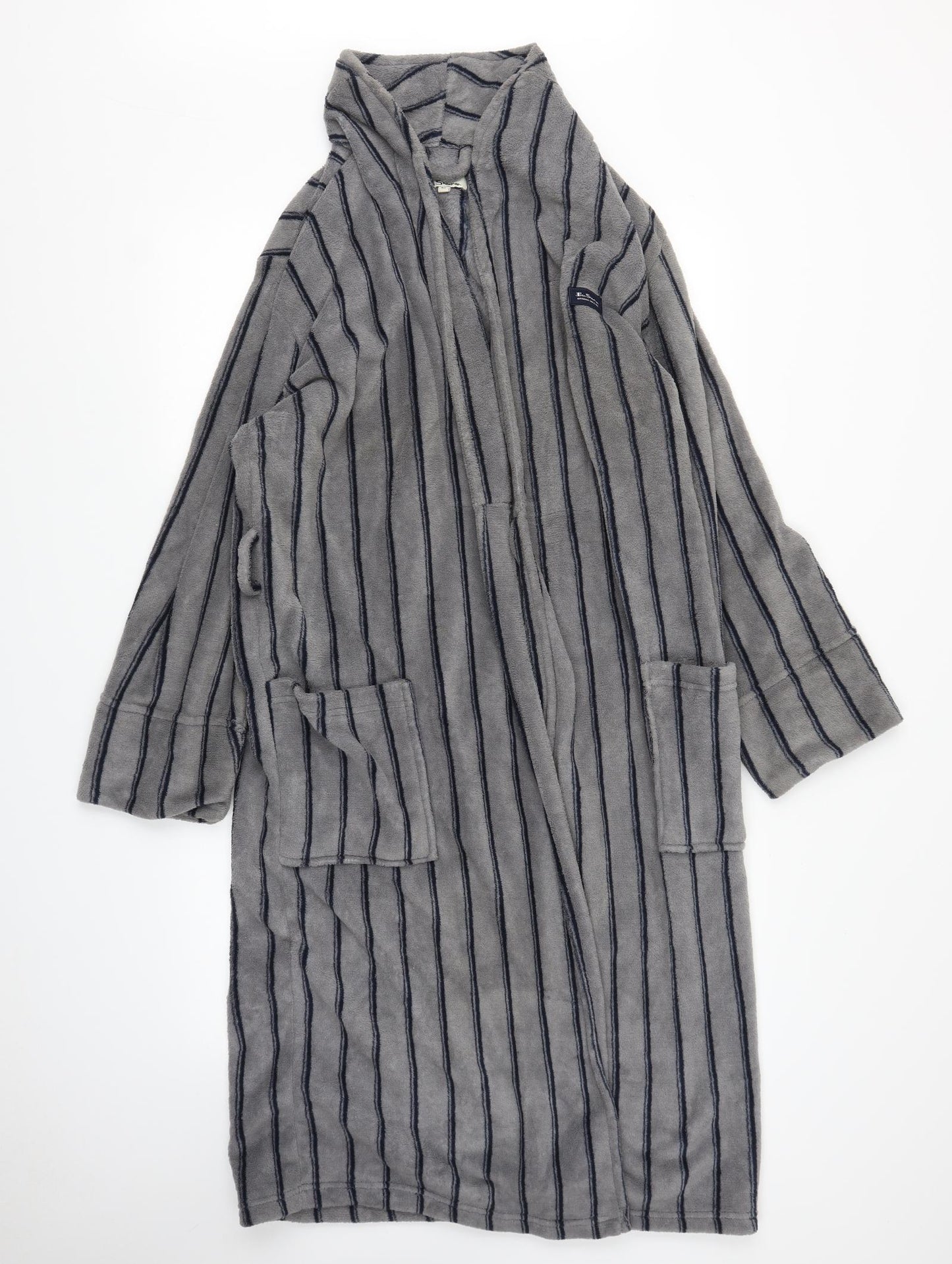 Ben Sherman Mens Grey Striped   Robe Size M