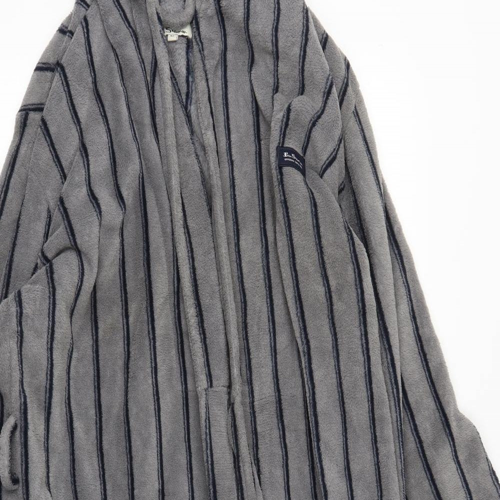 Ben Sherman Mens Grey Striped   Robe Size M