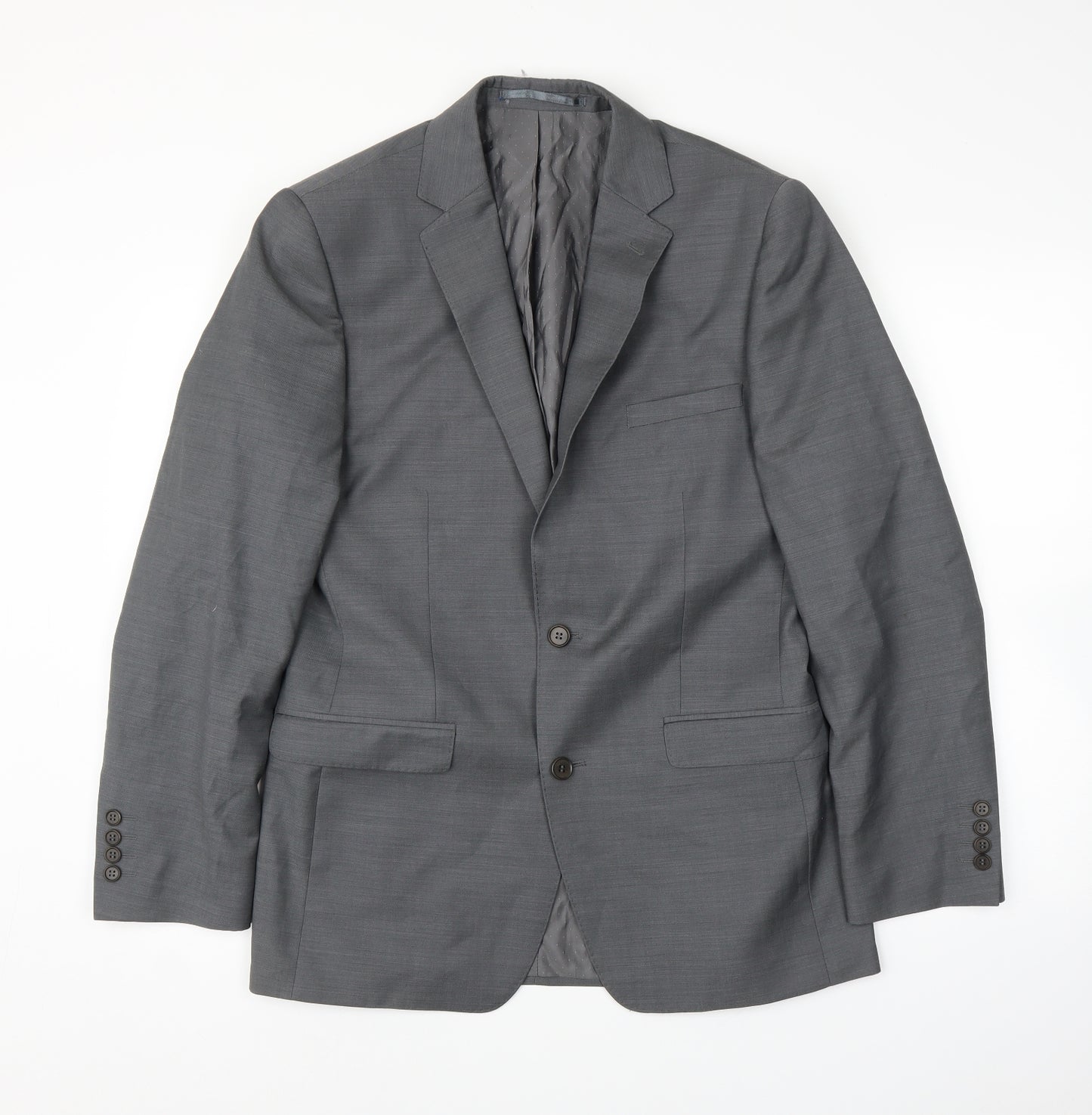 French Connection Mens Grey  Rayon Jacket Suit Jacket Size 38