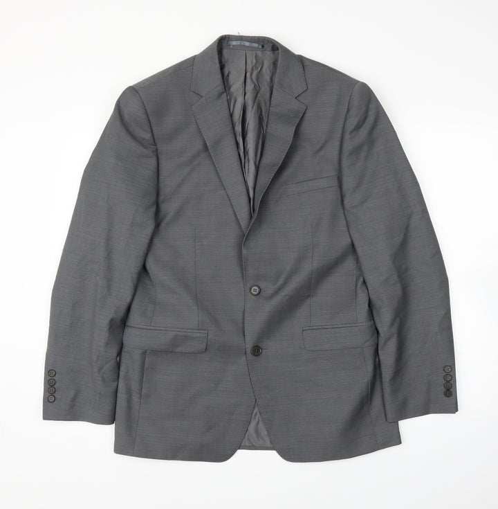 French Connection Mens Grey  Rayon Jacket Suit Jacket Size 38