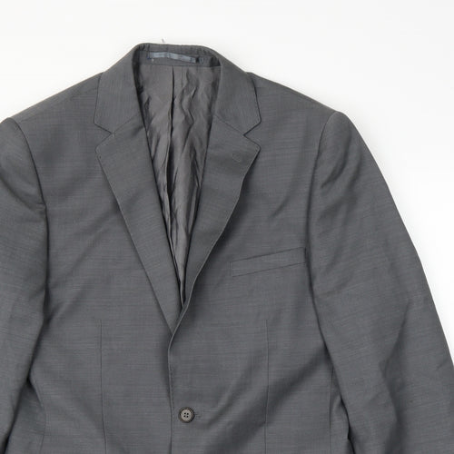 French Connection Mens Grey  Rayon Jacket Suit Jacket Size 38