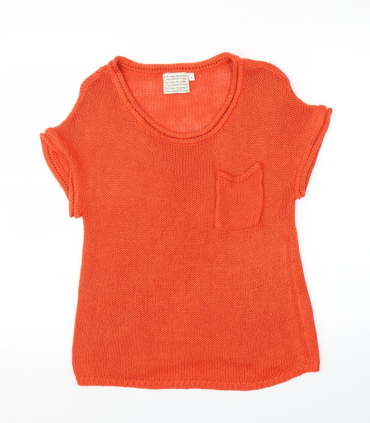 New Look Womens Orange   Basic Blouse Size 8