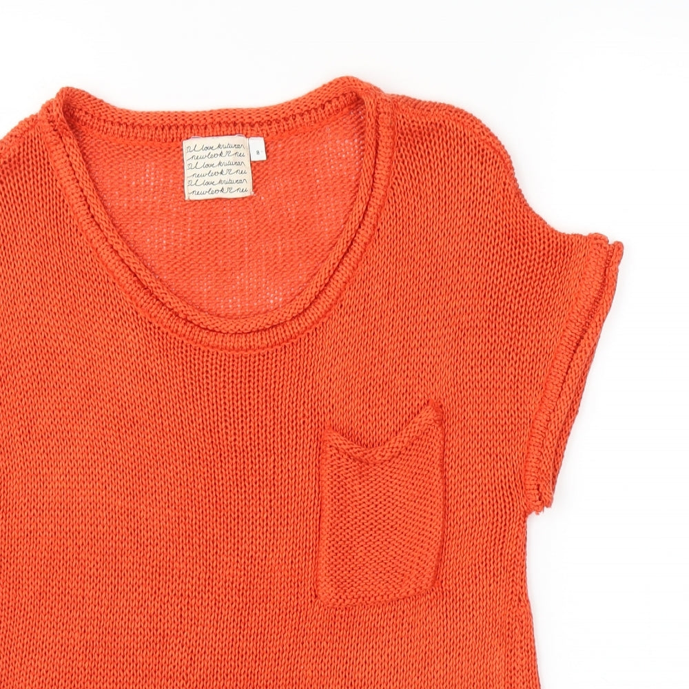 New Look Womens Orange   Basic Blouse Size 8