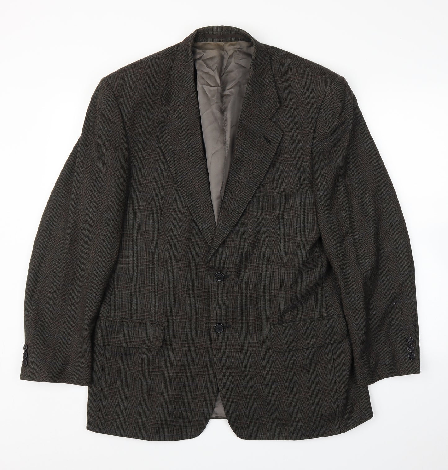 Preworn Mens Brown Plaid  Jacket Suit Jacket Size 40