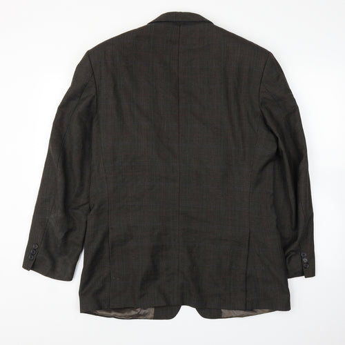 Preworn Mens Brown Plaid  Jacket Suit Jacket Size 40