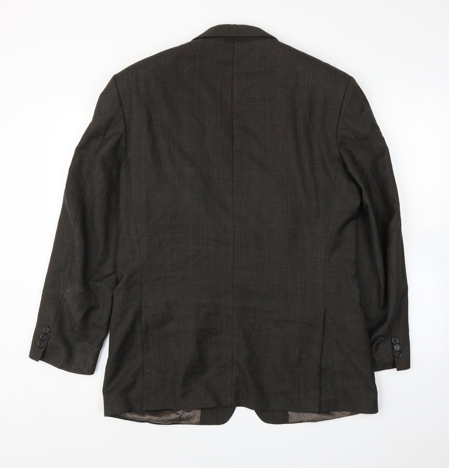 Preworn Mens Brown Plaid  Jacket Suit Jacket Size 40