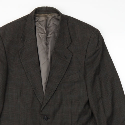 Preworn Mens Brown Plaid  Jacket Suit Jacket Size 40
