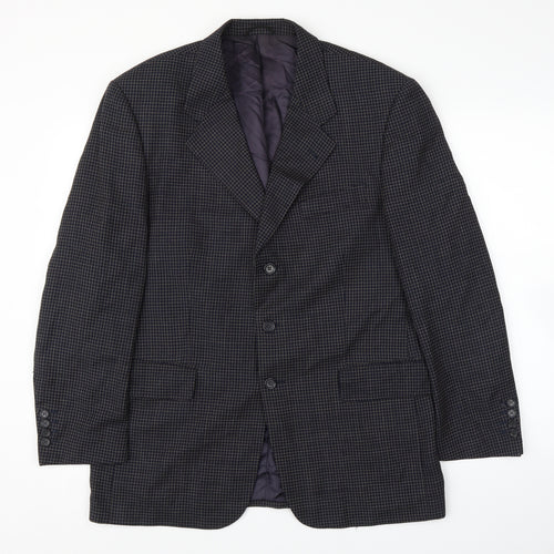 Ritex Mens Blue Plaid  Jacket Suit Jacket Size 42