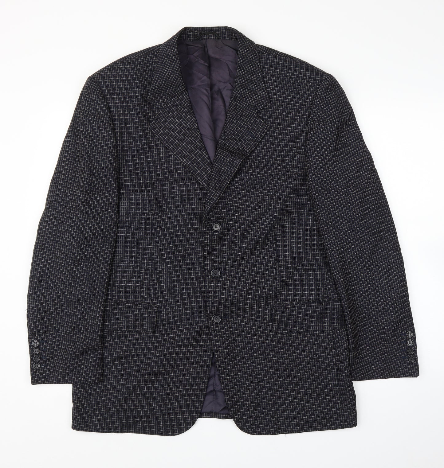 Ritex Mens Blue Plaid  Jacket Suit Jacket Size 42